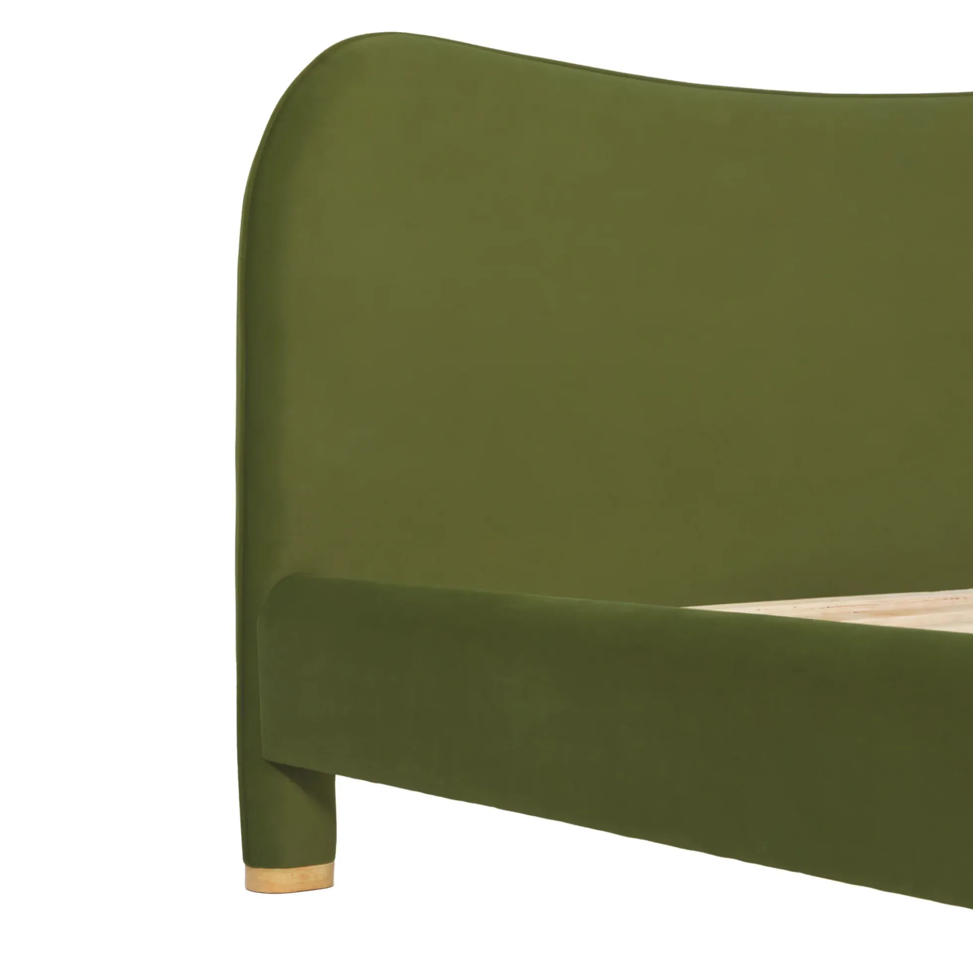 Chantelle Modern Curved Velvet Upholstered Bedframe