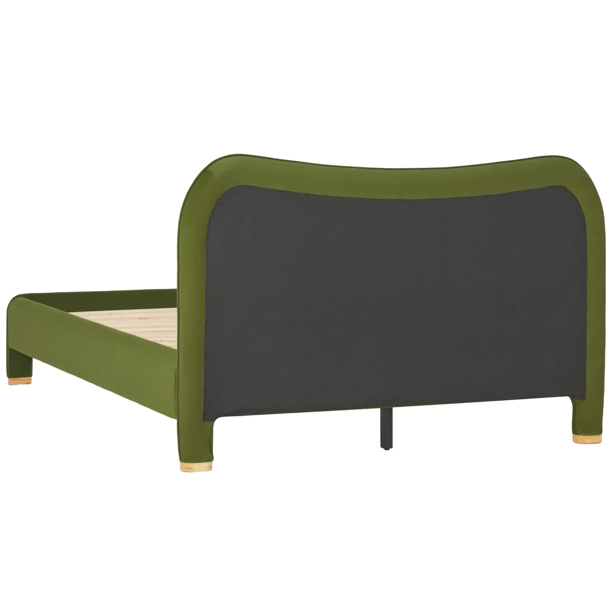 Chantelle Modern Curved Velvet Upholstered Bedframe
