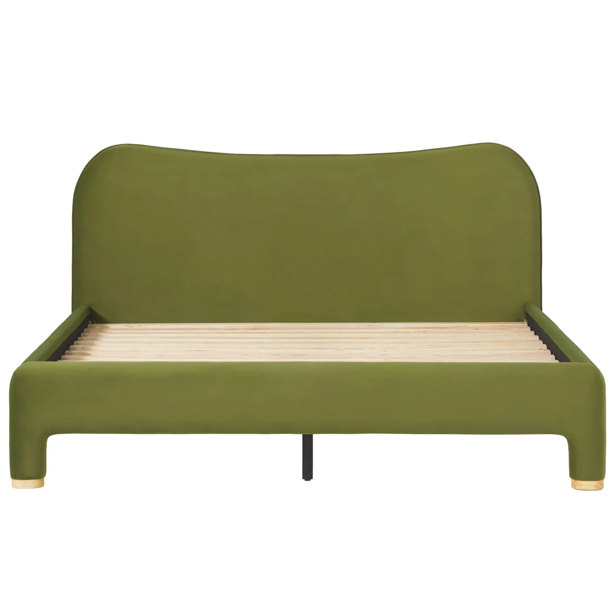 Chantelle Modern Curved Velvet Upholstered Bedframe