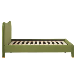 Chantelle Modern Curved Velvet Upholstered Bedframe