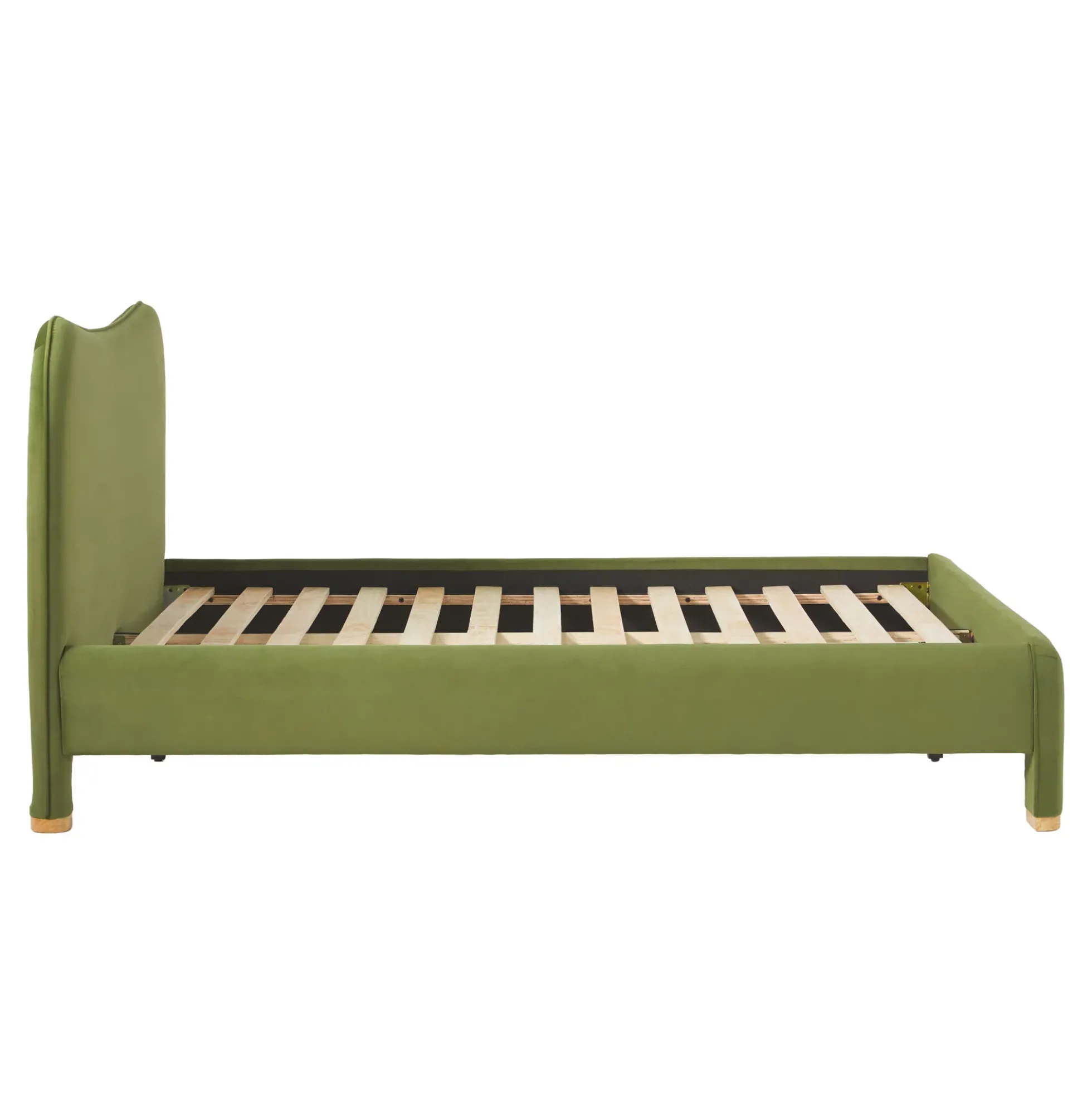 Chantelle Modern Curved Velvet Upholstered Bedframe