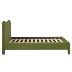 Chantelle Modern Curved Velvet Upholstered Bedframe