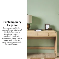 Chantelle Modern Curved Writing Desk