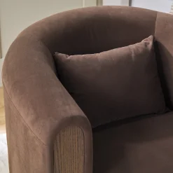Chantelle Modern Upholstered Swivel Barrel Accent Chair