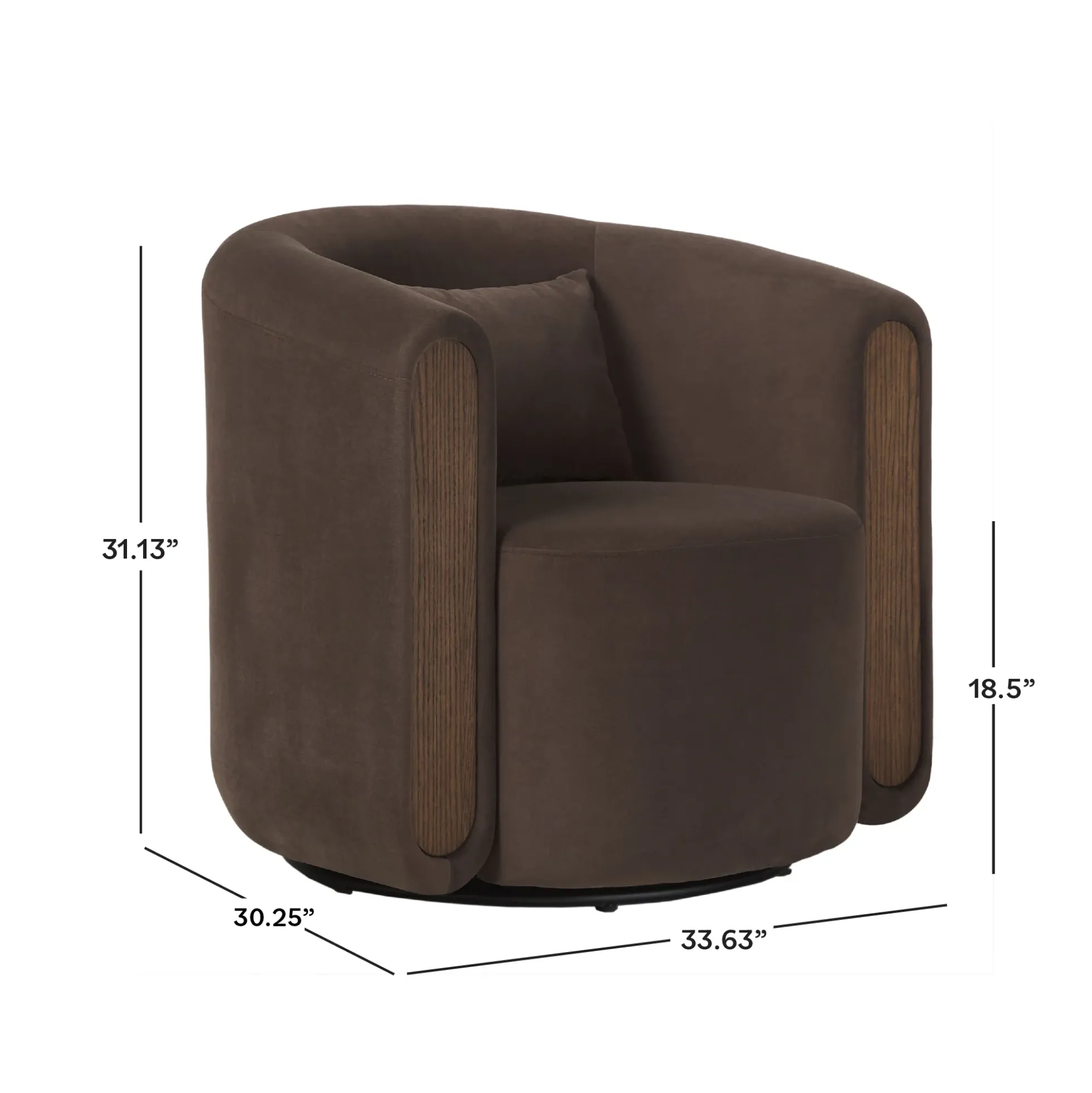 Chantelle Modern Upholstered Swivel Barrel Accent Chair