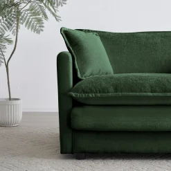 Chenille Green Ottoman