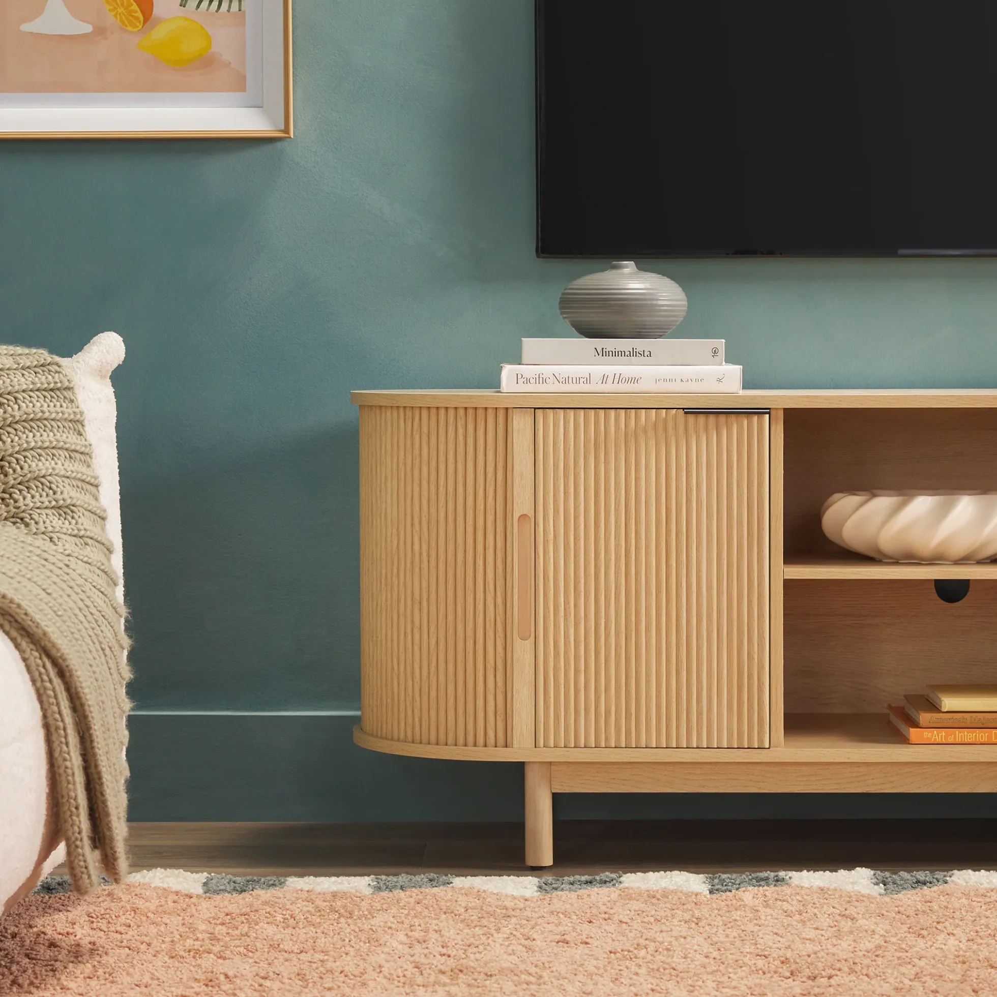 Chloe Modern Reeded TV Stand