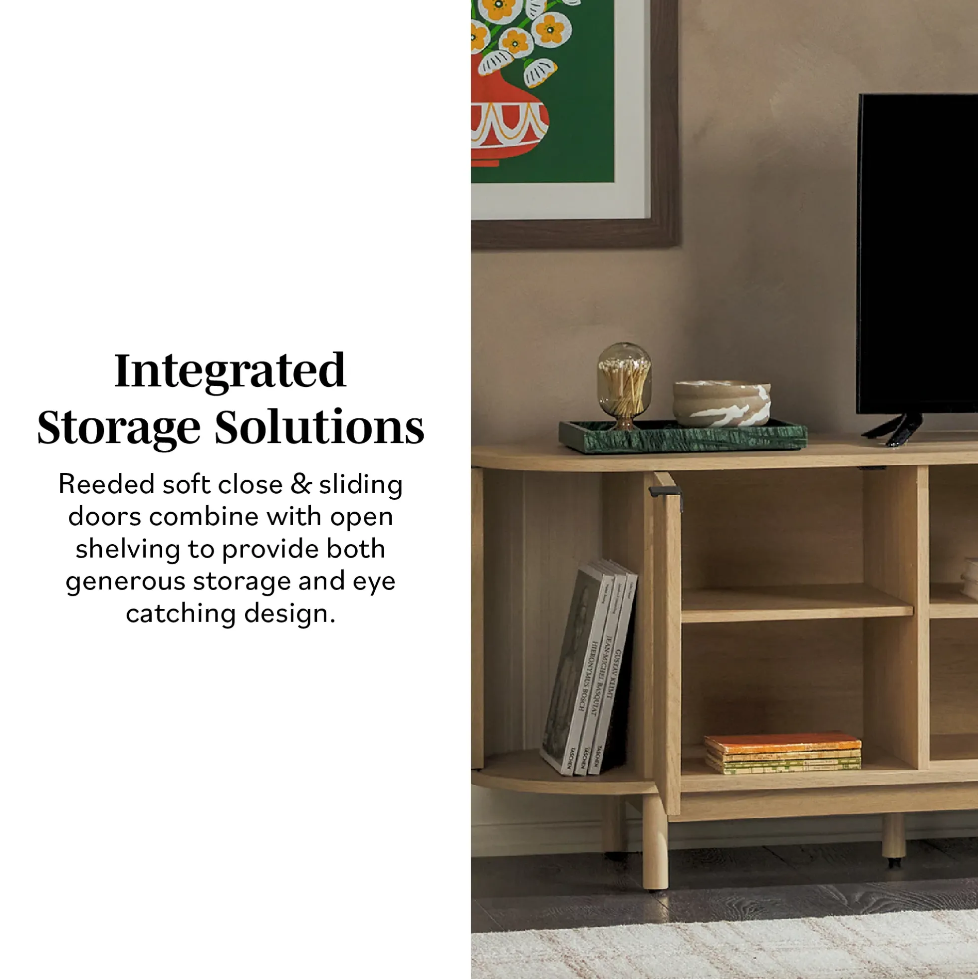 Chloe Modern Reeded TV Stand