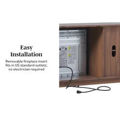 Chloe Modern Scandinavian Reeded Fireplace TV Stand in 2 Sizes