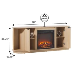 Chloe Modern Scandinavian Reeded Fireplace TV Stand in 2 Sizes