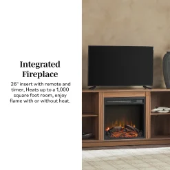 Chloe Modern Scandinavian Reeded Fireplace TV Stand in 2 Sizes