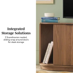 Chloe Modern Scandinavian Reeded Fireplace TV Stand in 2 Sizes