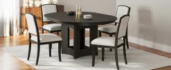Classic Modern Extendable Round Dining Table Set for 4