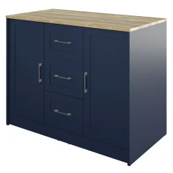 Classic Modern Kitchen Island with Butcher Block Top