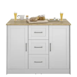 Classic Modern Kitchen Island with Butcher Block Top
