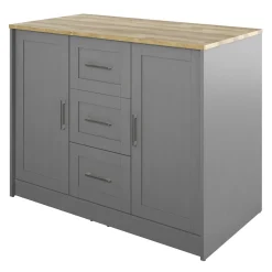 Classic Modern Kitchen Island with Butcher Block Top