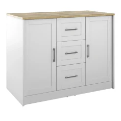 Classic Modern Kitchen Island with Butcher Block Top