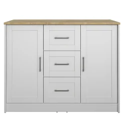 Classic Modern Kitchen Island with Butcher Block Top