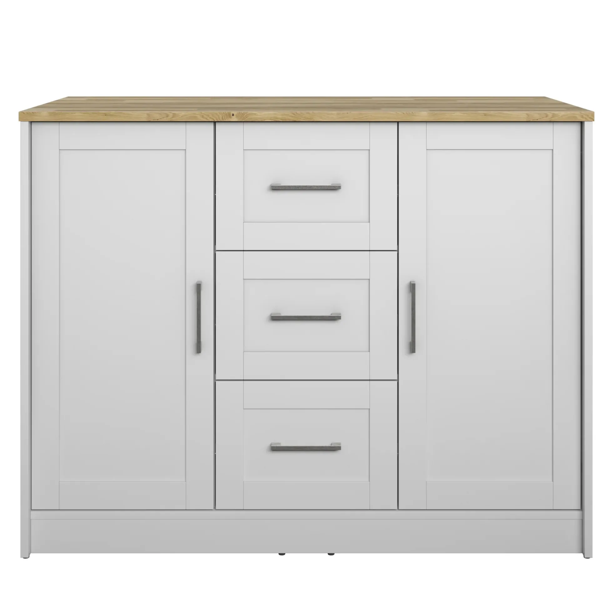 Classic Modern Kitchen Island with Butcher Block Top