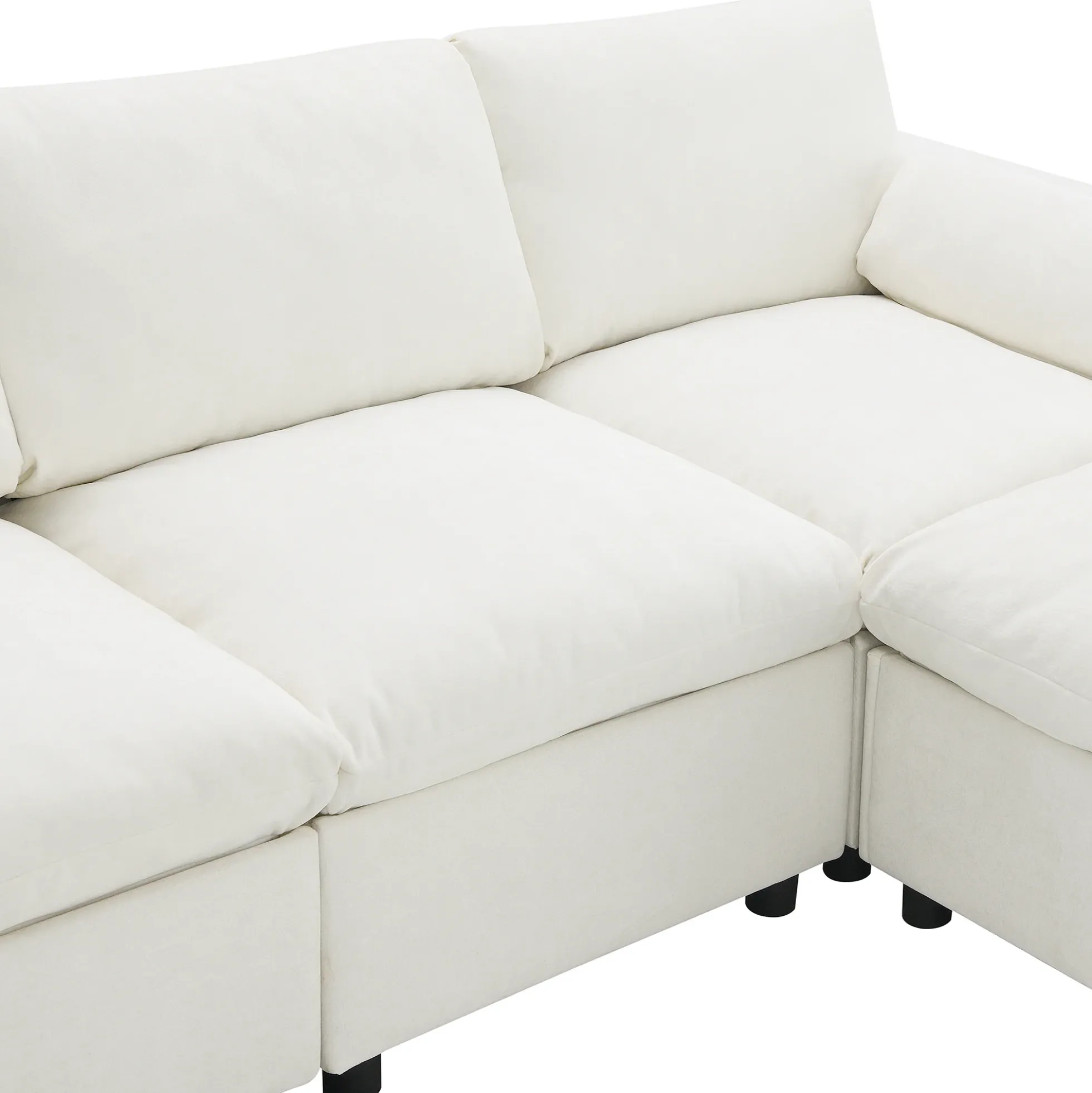 Cloud Modular Sectional Sofa with Storage Pockets and 2 Movable Ottomans