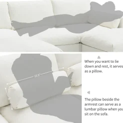 Cloud Modular Sectional Sofa with Storage Pockets and 2 Movable Ottomans