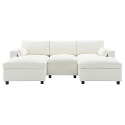 Cloud Modular Sectional Sofa with Storage Pockets and 2 Movable Ottomans