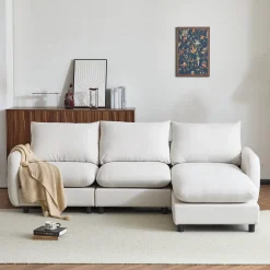 Cloud 4-Piece Modular Free Combination Sectional Sofa Couch with Ottoman