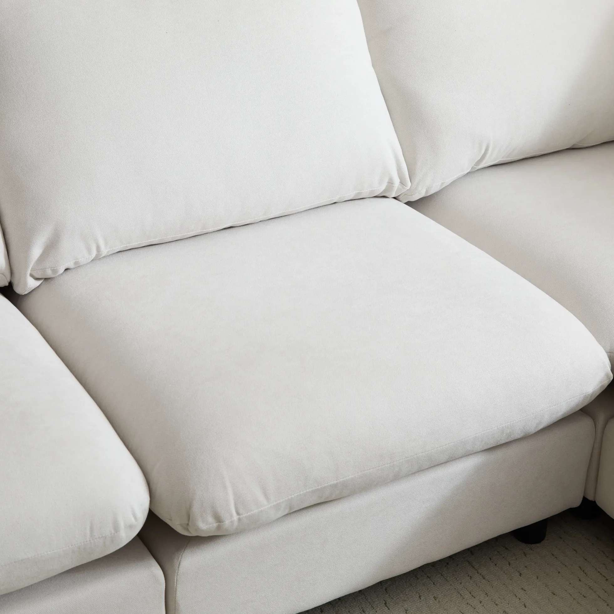 Cloud 4-Piece Modular Free Combination Sectional Sofa Couch with Ottoman