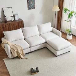 Cloud 4-Piece Modular Free Combination Sectional Sofa Couch with Ottoman