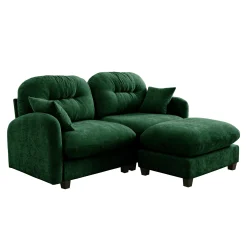 Cloud Tufted Chenille Sectional Loveseat Sofa Couch With Ottoman