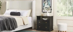 Clyde Modern Farmhouse Easy Assembly 2-Drawer Nightstand Side Table
