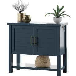 Coastal Paneled Accent Cabinet with Storage