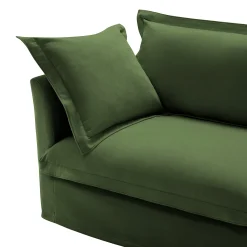 Comfy Chenille Deep Seat Cloud L-Shaped Slipcovered Sectional Sofa