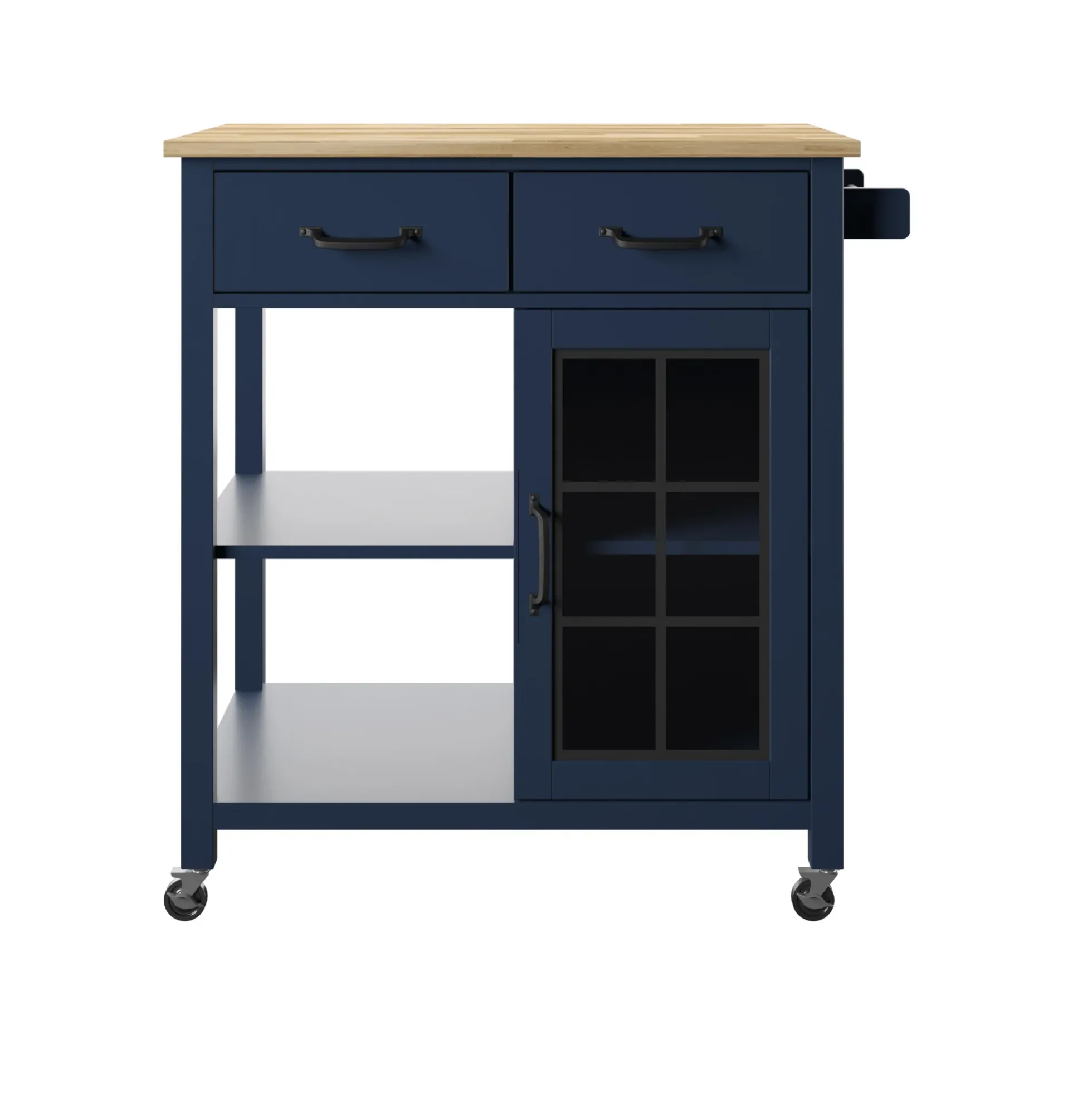 Compact Rolling Kitchen Island Cart with Storage