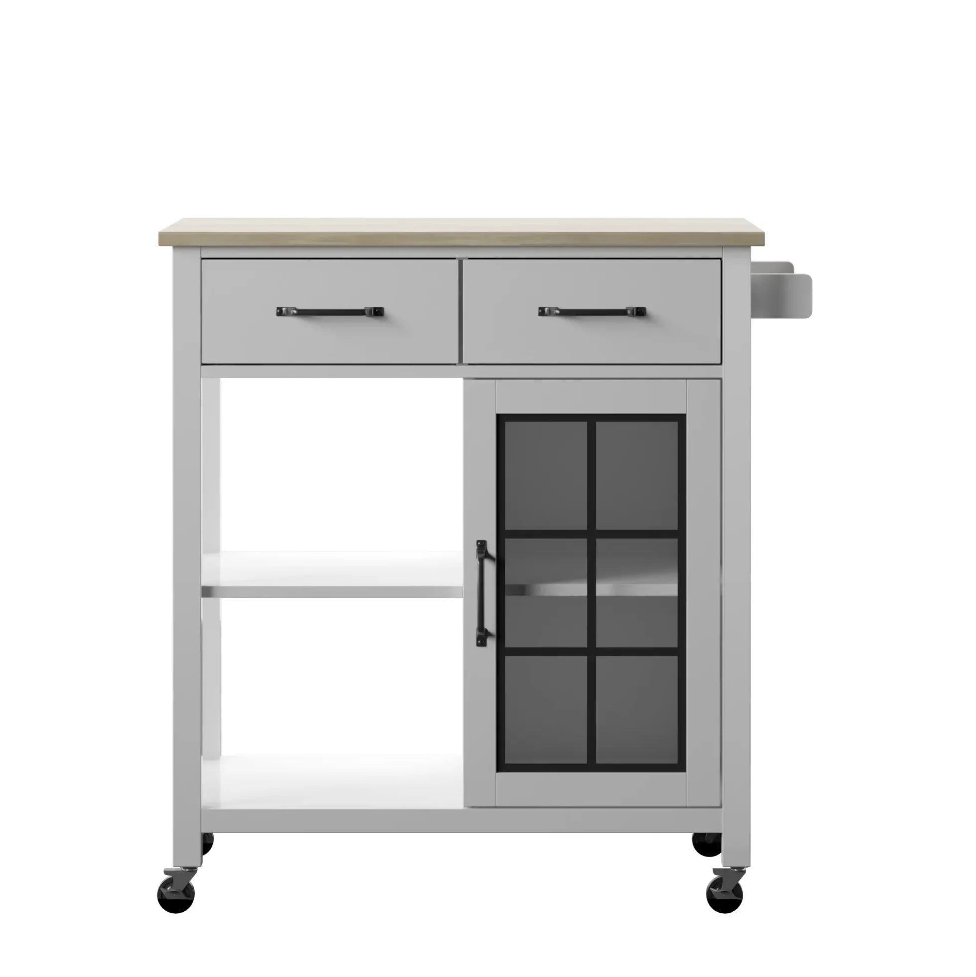 Compact Rolling Kitchen Island Cart with Storage
