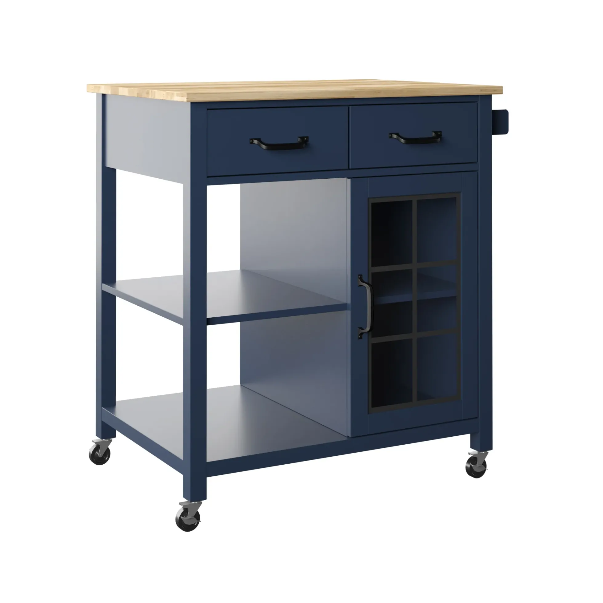Compact Rolling Kitchen Island Cart with Storage