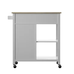 Compact Rolling Kitchen Island Cart with Storage