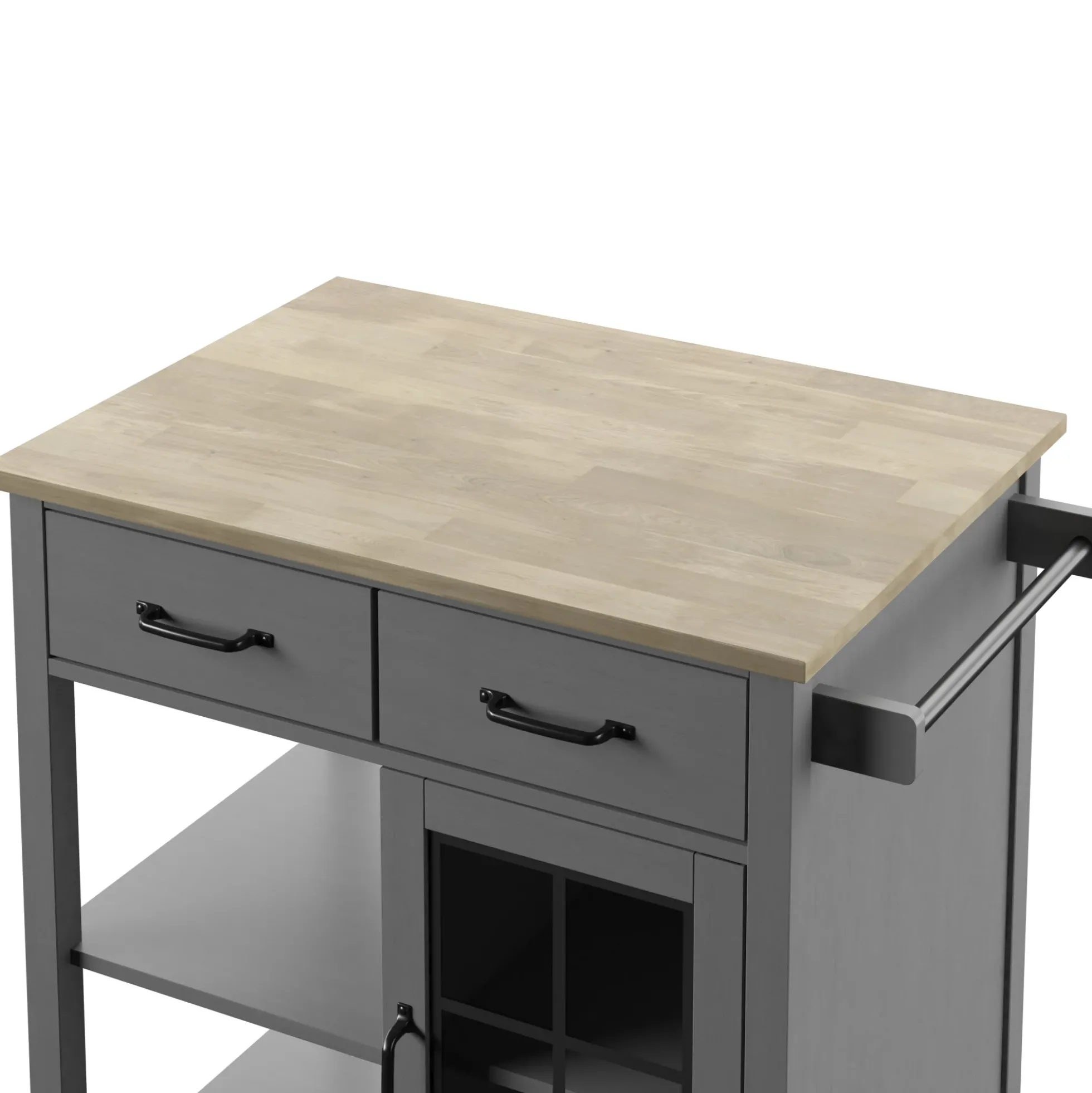 Compact Rolling Kitchen Island Cart with Storage