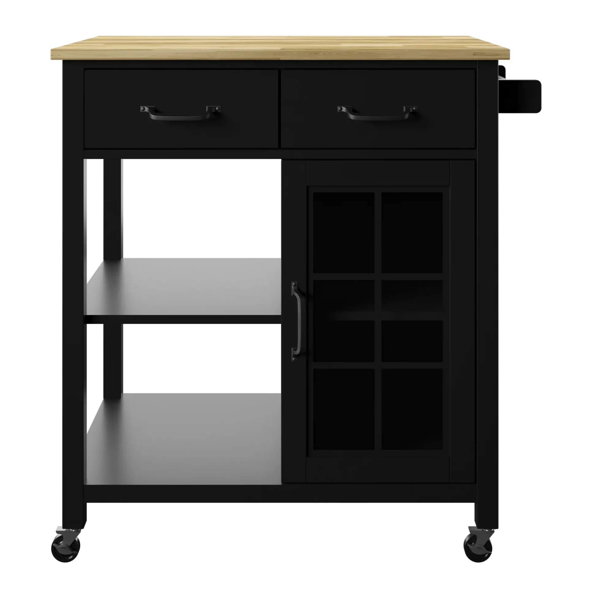 Compact Rolling Kitchen Island Cart with Storage