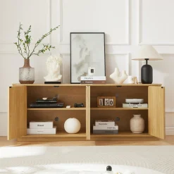 Contemporary Fluted 64' Sideboard Storage Cabinet TV Stand