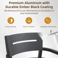Contemporary 5-Piece Outdoor Patio Dining Set with Sunbrella Cushions