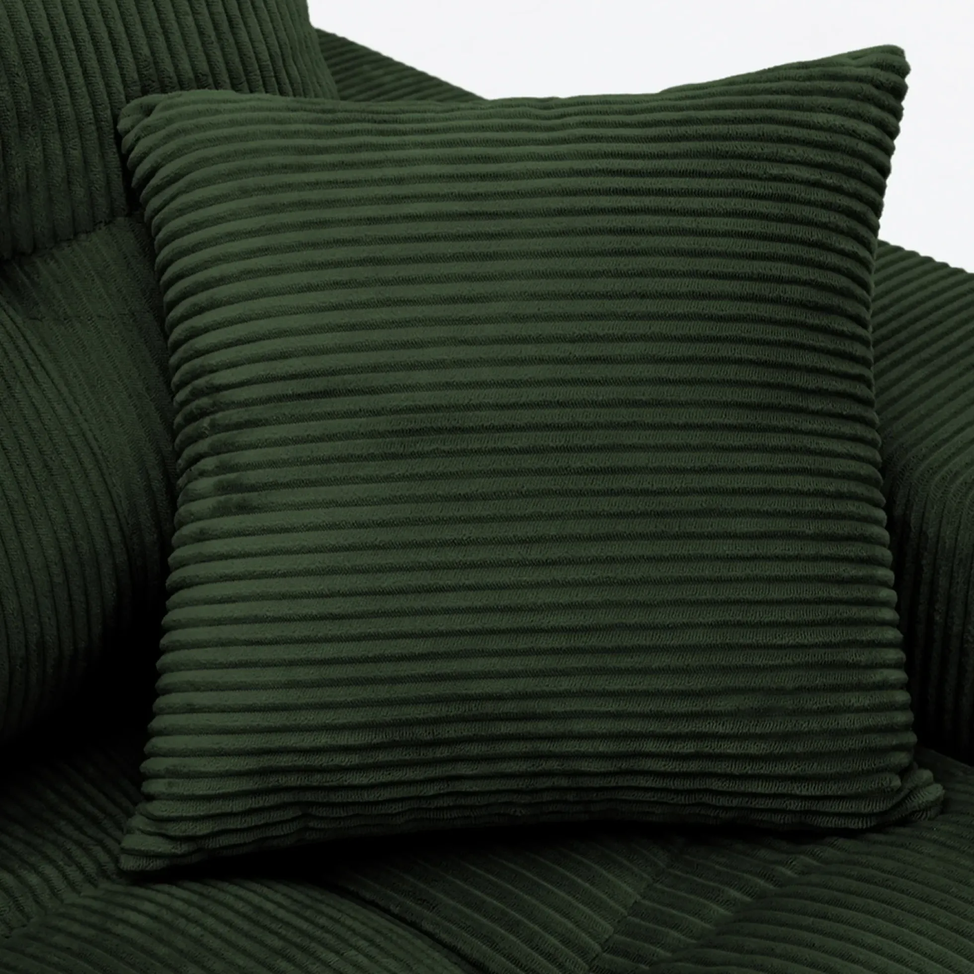 Corduroy Corner Chaise L-Shaped Sectional Sofa Bed with High-Density Sponge