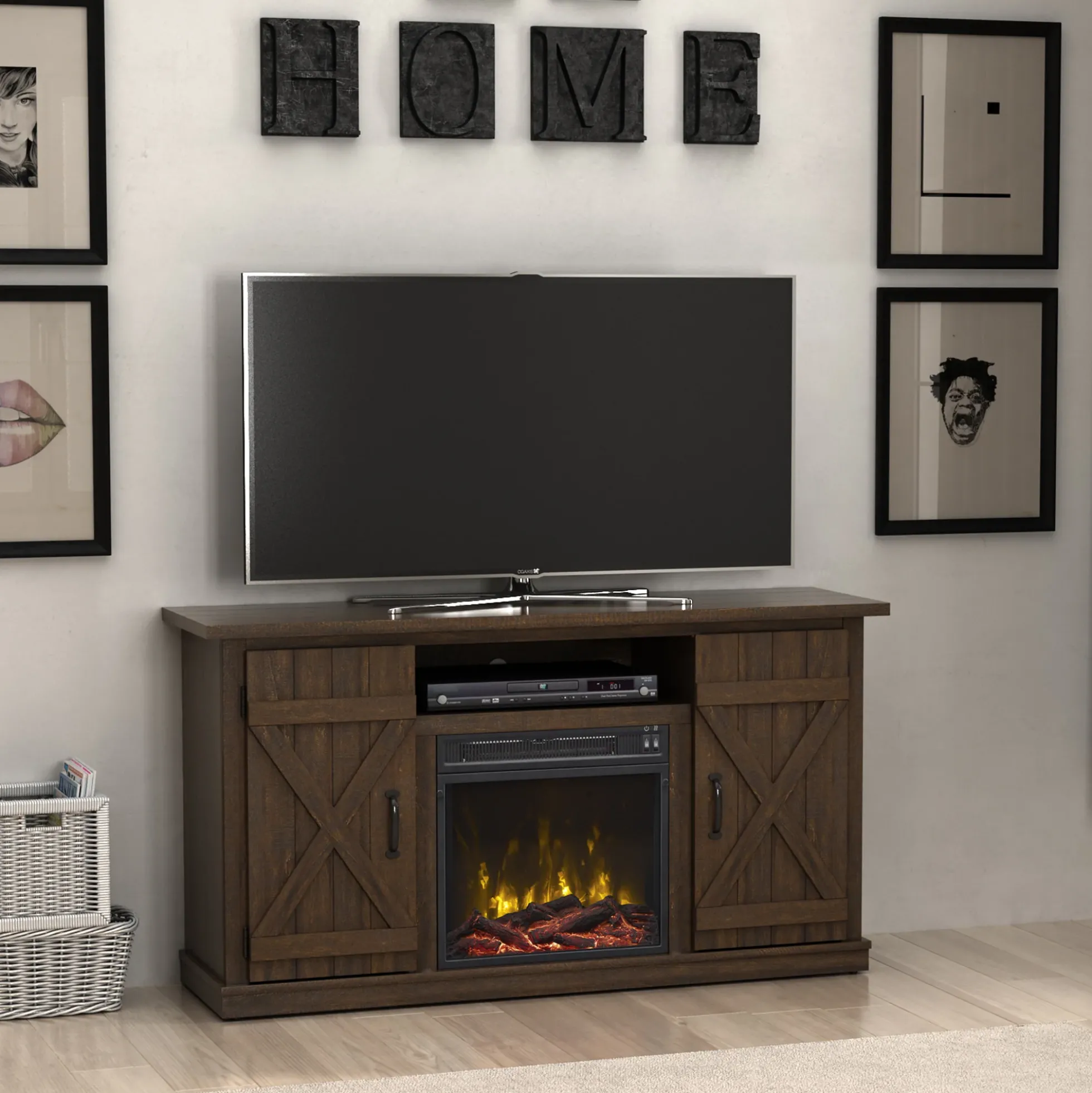 Cottonwood Electric Fireplace TV Stand Media Console