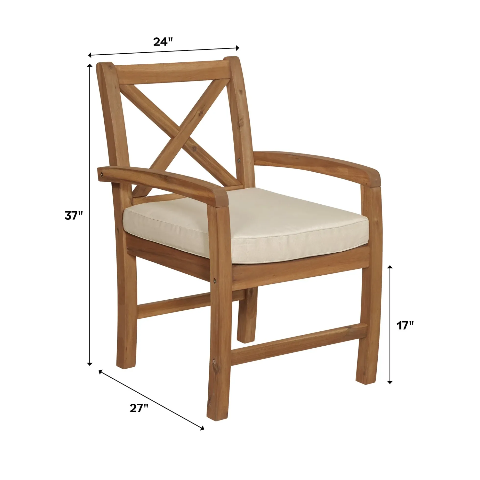 Crosswinds Patio Chairs with Cushions, Set of 2