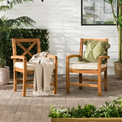 Crosswinds Patio Chairs with Cushions, Set of 2