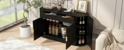 Curve Design Fluted Accent Cabinet Storage - Sideboard / TV Stand