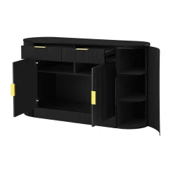 Curve Design Fluted Accent Cabinet Storage - Sideboard / TV Stand