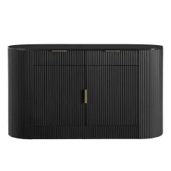 Curve Design Fluted Accent Cabinet Storage - Sideboard / TV Stand