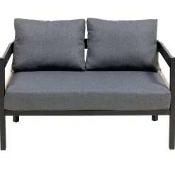 Curve Iron Outdoor Patio Loveseat Sofa Set with Table