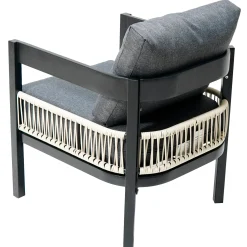 Curve Iron Outdoor Patio Loveseat Sofa Set with Table